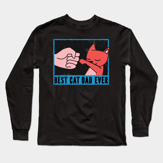 BEST CAT DAD EVER Vintage Fathers Day T-Shirt Long Sleeve T-Shirt by mdstore